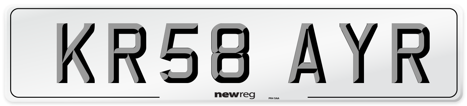 KR58 AYR Number Plate from New Reg